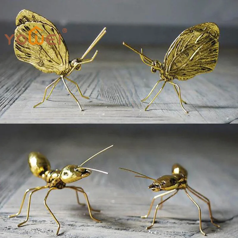 Latest Metal Copper Gold Ant Butterfly Handicraft Ornament For Art Decor Jewelry Making DIY Findings