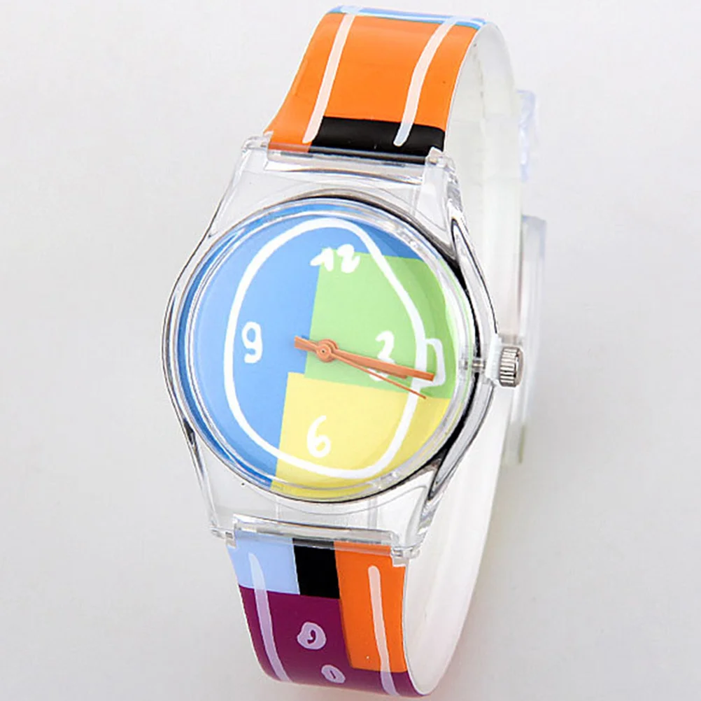 

Children Colorful Watch Cartoon Pattern Lovely Kids Adjustable Strap Time Learning Watch Gift Student Wristwatch
