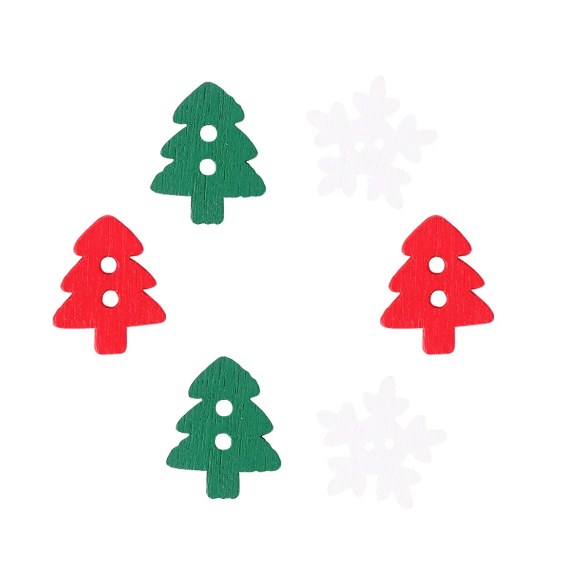 

150Pcs Christmas Tree Wood Buttons Assorted Colorful Lightweight Xmas Sewing Craft DIY Decoration Supplies Buttons