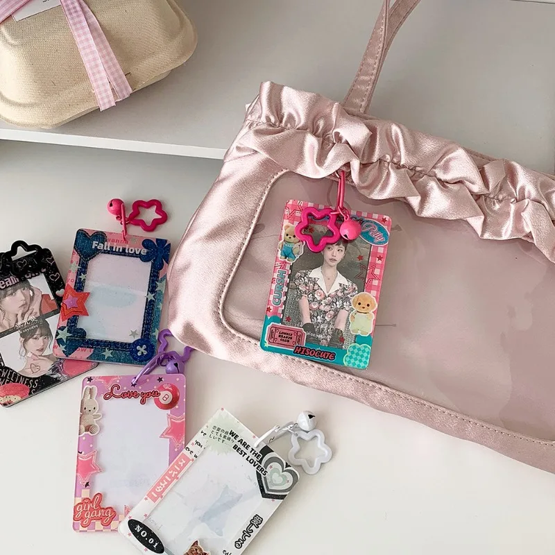 

Sweet Cool Style K-pop Photo Card Holder 3 Inch Star Charm Hard Plastic Protector Kpop Photocard Cover Case Fan Collectors