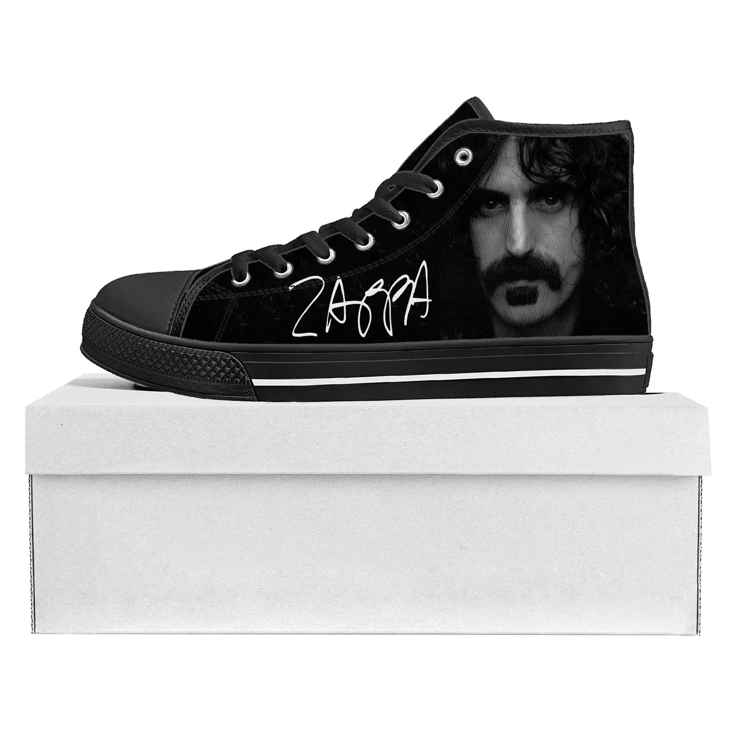 

Frank Zappa Rock Musician Pop High Top High Quality Sneakers Mens Womens Teenager Canvas Sneaker Casual Couple Shoes Custom Shoe