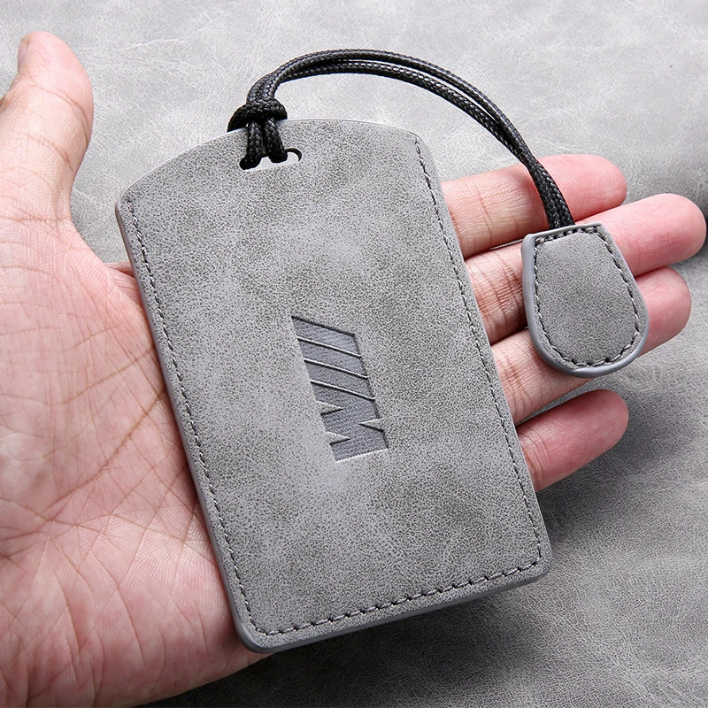 Suede Leather Car Smart NFC Card Key Case Fob Cover Shell For BMW M 3 5 7 Series X1 X3 X5 X6 X7 535le Auto Keychain Accessories