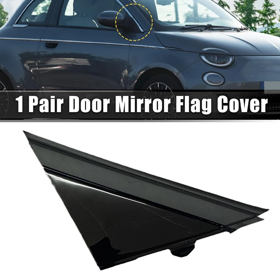 For FIAT 500 2012-2019 Door Mirror Triangle Plate Cover Flag Cover