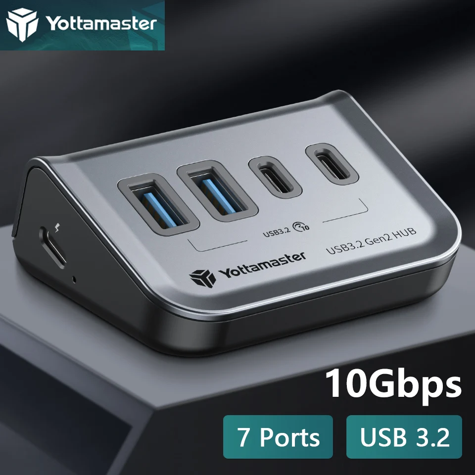 Yottamaster Multiple USB A Type C Hub 4/7 Slot 10Gbps Socket Docking Station Multi USB 3.0 Port Splitter Extensor Dock Adapter