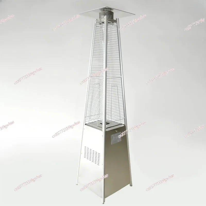 Stainless steel pyramid flame Patio Heating garden homepage Outdoor gas liquefied gas heating furnace Tower type courtyard oven