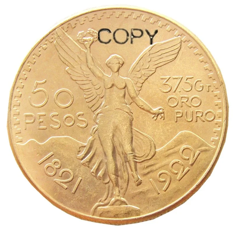 Mexico 50 Peso 1921-1947 data wyboru pozłacana kopia monety