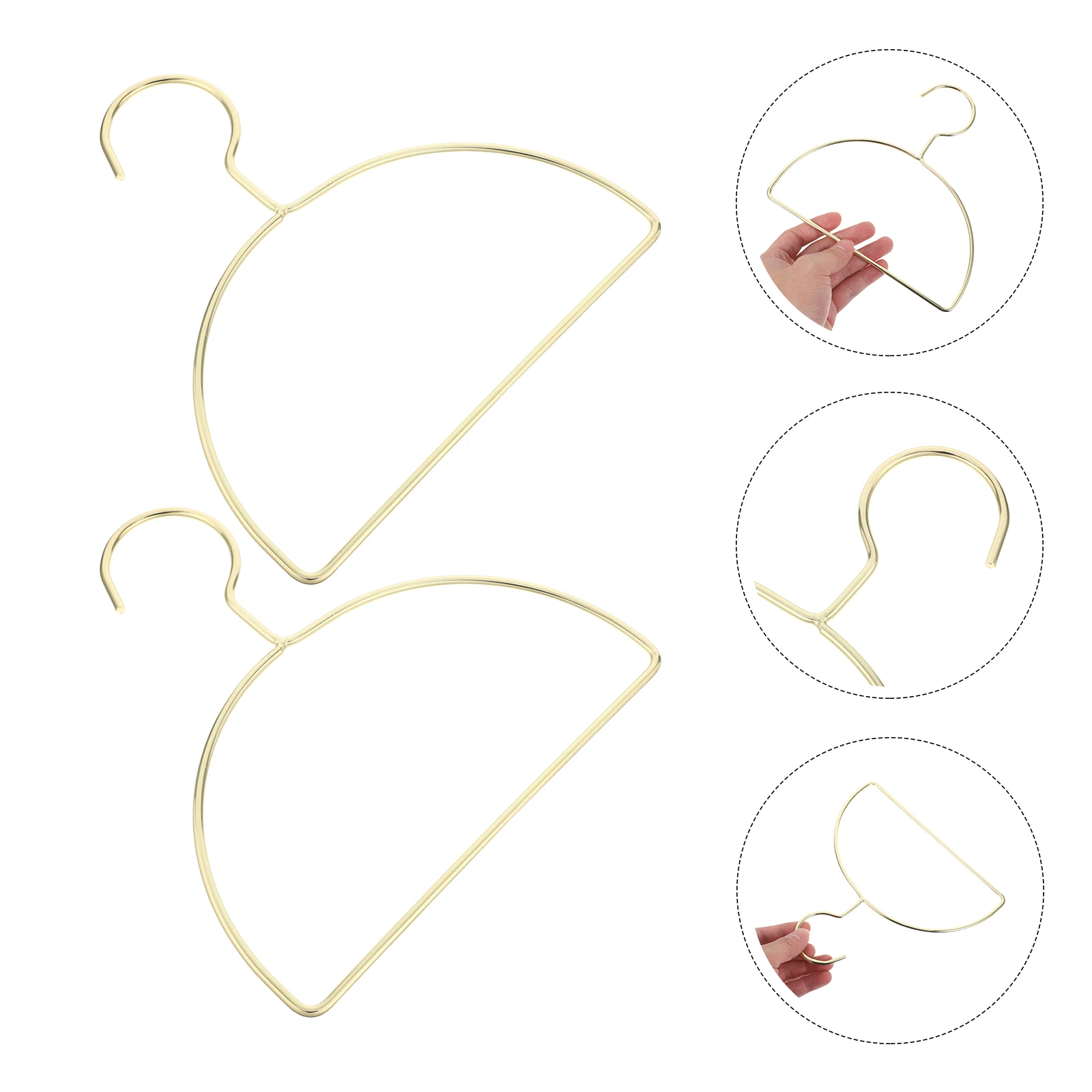 

10Pcs Metal Clothes Hangers Semi-Circular Nonslip Wardrobe Organizer Scarf Tie Belt Holder Space Saving Iron Closet Rack