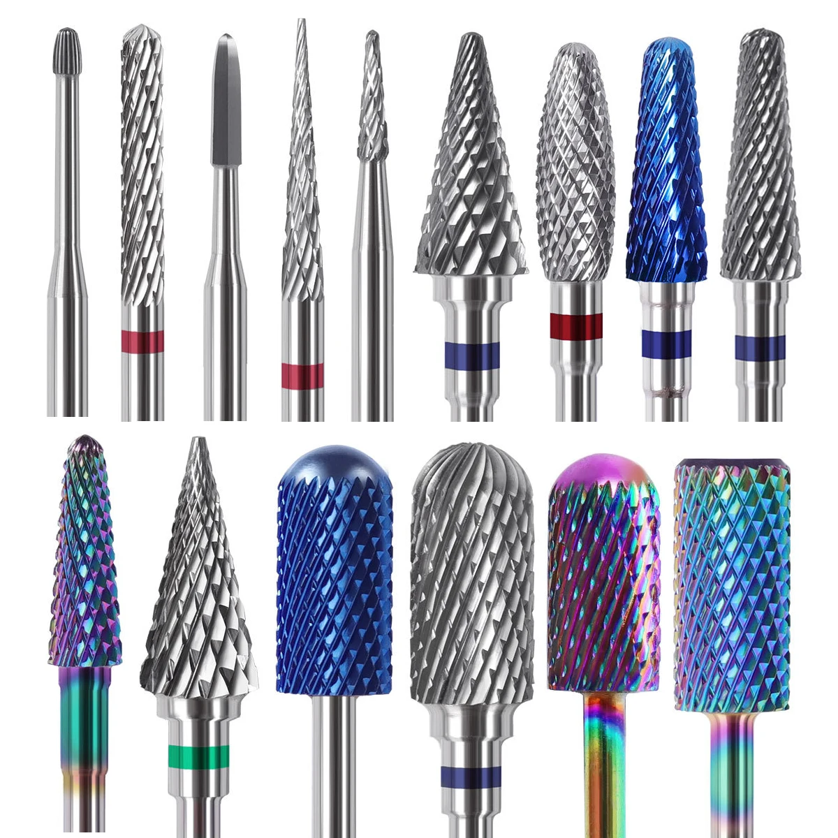 Foret à ongles en carbure pour l'élimination de l'acrylique/Gel fraise rotative électrique en carbure de tungstène pour manucure pédicure