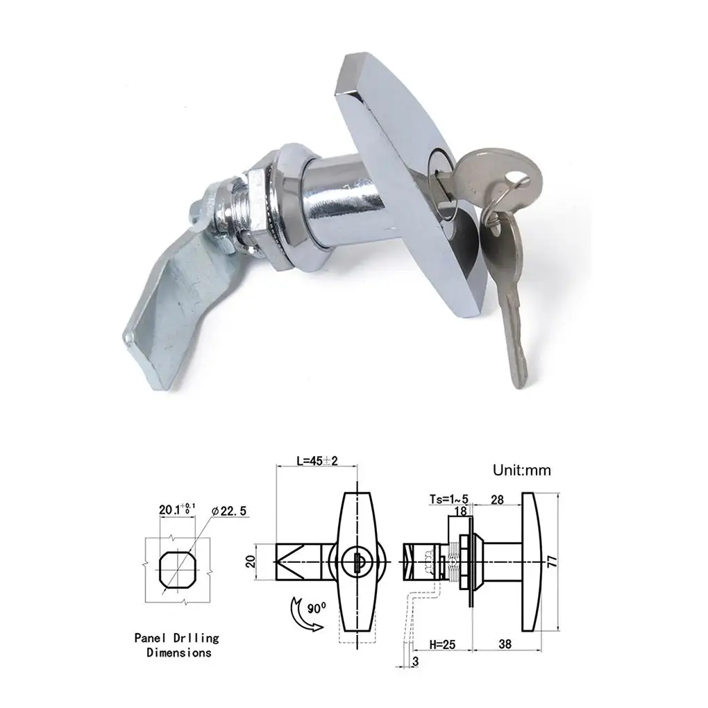 RV Trailer Truck T-shaped Lock Vehicle Toolbox Locks Door Guard Automotive Upgrade Modified Accessories Spare Parts