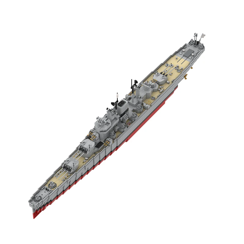 MOC USS Des Moines CA-134 Heavy Cruiser building block Kit World War Battleships Boat Ship Model Bricks Toys for Collection