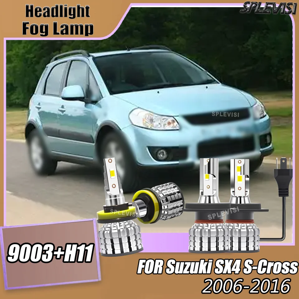 

6000K Car Light LED Headlight Foglamp Combination For Suzuki SX4 S-Cross 2006 2007 2008 2009 2010 2011 2012 2013 2014 2015 2016