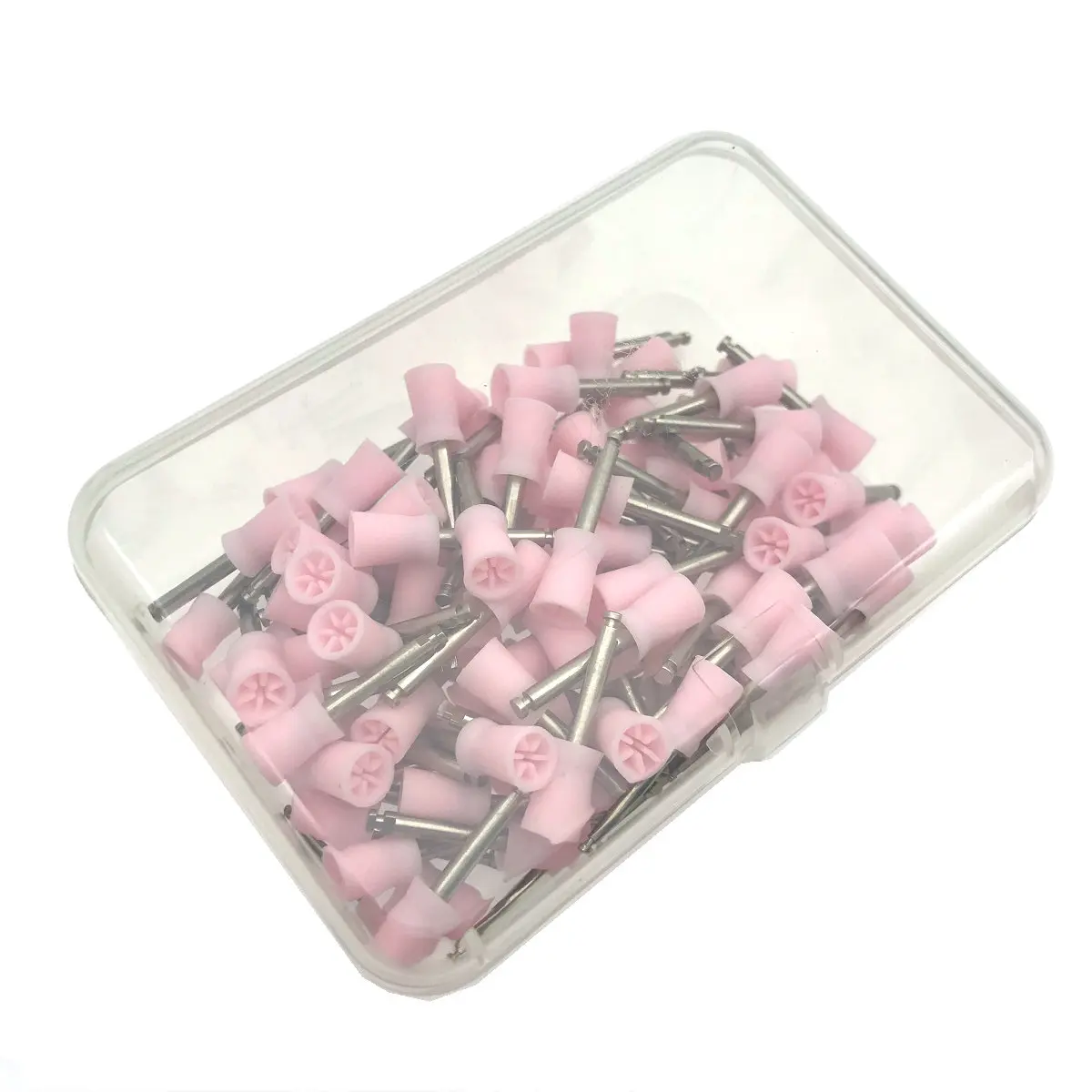 500Pcs Pink Dental Polishing Polish Prophy Cup Bowl Brush Latch Type