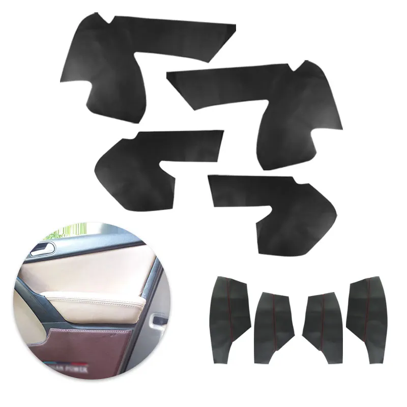 For VW Tiguan 2008 2009 2010 2011 2012 4pcs Interior Door Handle Panel Armrest Microfiber Leather Cover Decor