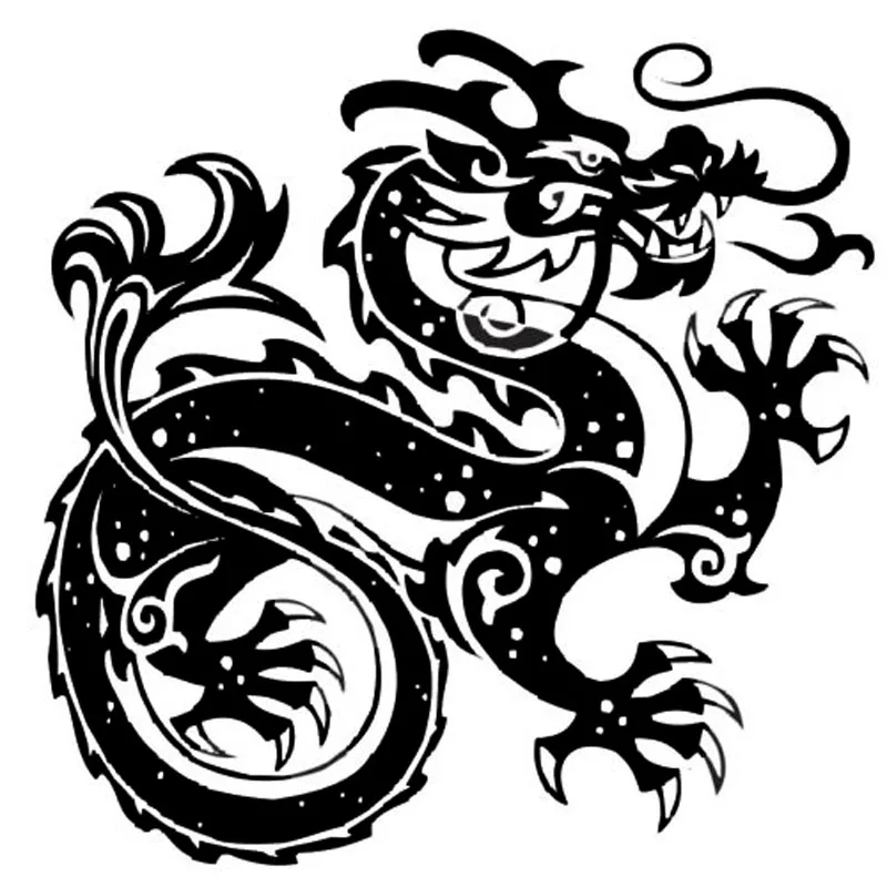 Black Transparent Chinese Dragon Stylish Vinyl Car Sticker Styling Decal Mythical Animal Car Window Stickers K146