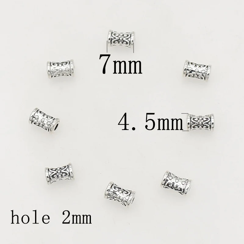 100pcs/Lot 7mm Handmade Zinc Alloy Loose Geometry Beads Bracelets Necklace Earrings Metal Spacers Beads DIY Jewelry Accessories