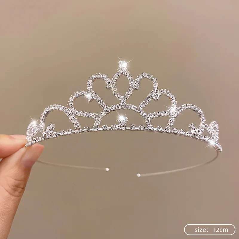 

Children's Princess Crown Crystal Tiara Girls Hair Accessories High-end Atmosphere Dance Performance Birthday Gift Crown