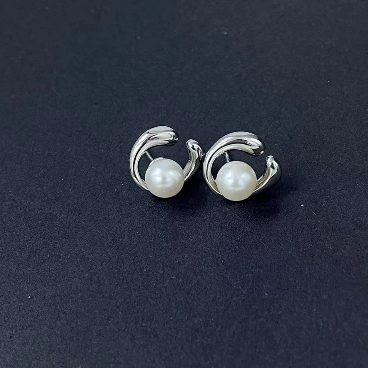 

Wholesale 925 Sterling Silver Earrings Mount Findings Settings Base Mounting Parts Accessory for 6-7mm Pearls