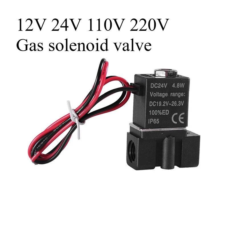 12V 24V 110V 220V Pneumatic Electric Solenoid Valve 2 Position 2 Port Normally Closed Air Magnetic Valve 1/4