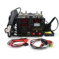 BBSaike 909D Soldering Iron  220V 110V Hot Air Gun Station+Soldering iron+DC Posupply 3in1 electric rework station Adjustable