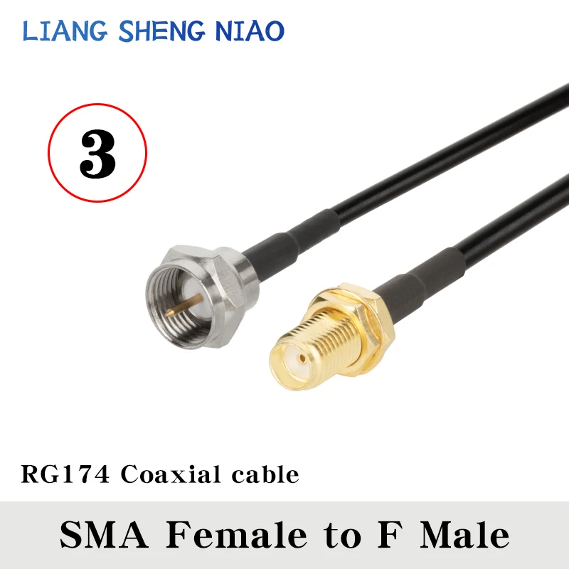 RGAnthCoaxial-Câble F Mâle vers SMA Mâle Femelle, Connecteur Anlge Droit, SMA vers F CriAJfor, Faible Perte, Livraison Rapide, Ligne RF