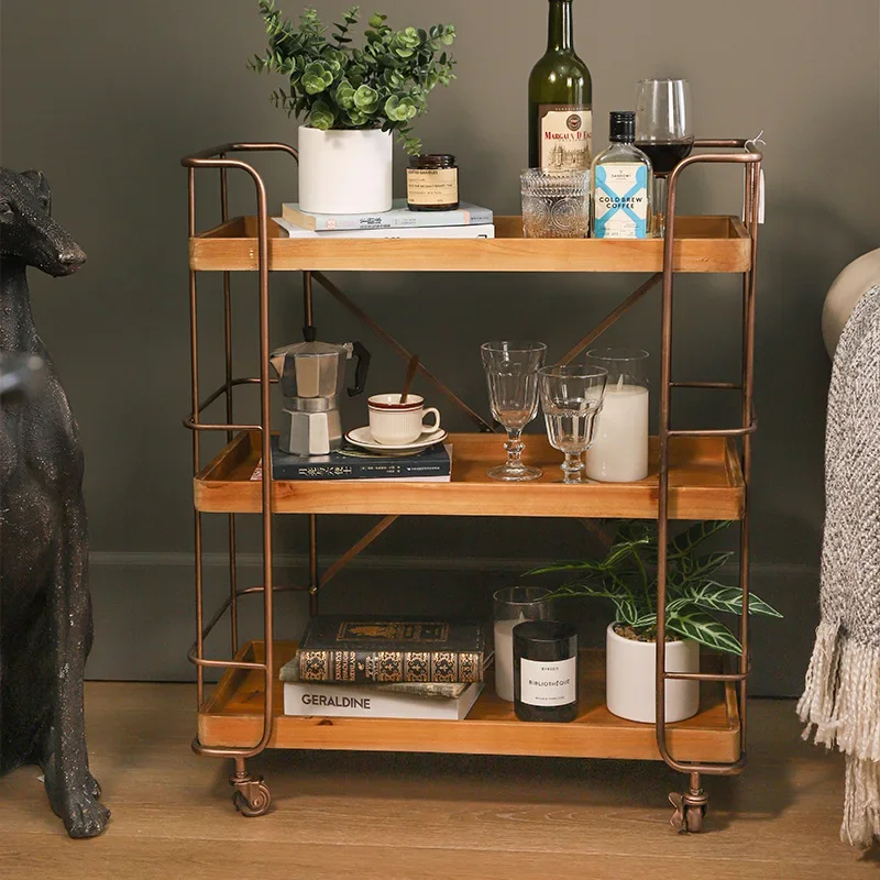 live with movable storage racks, side s, sofa s, several small cart storage racks, multi-layer floor-standing mobi
