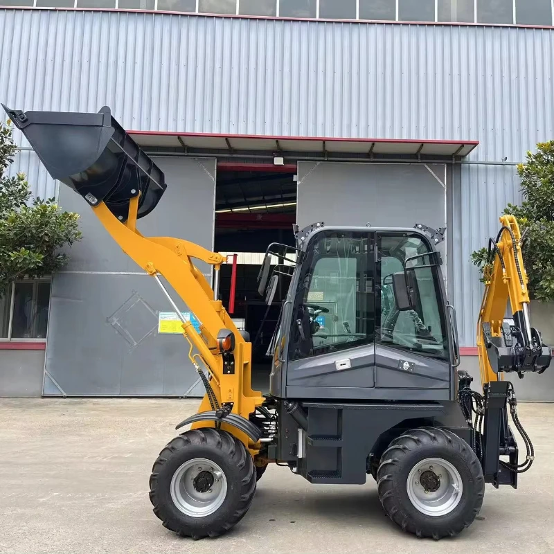 Small excavator reverse shovel wheel loader