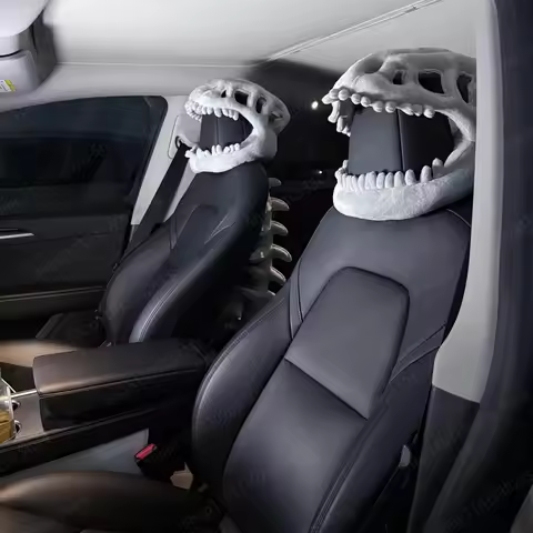 Dinosaur Bone Cover Funny Car Decoration Exoskeleton Seat Cover Headrest Neck Protection High-end Interior Decoration