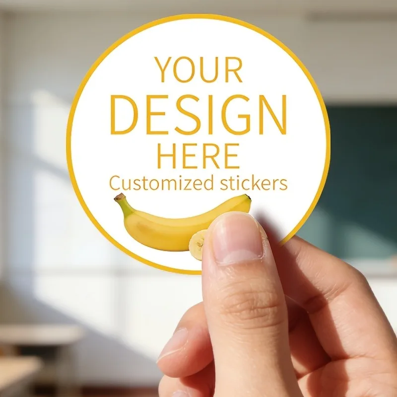 4cm Round Waterproof PVC Stickers - 100pcs Custom Pattern for Kids' Crafts & Birthday Party Supplies