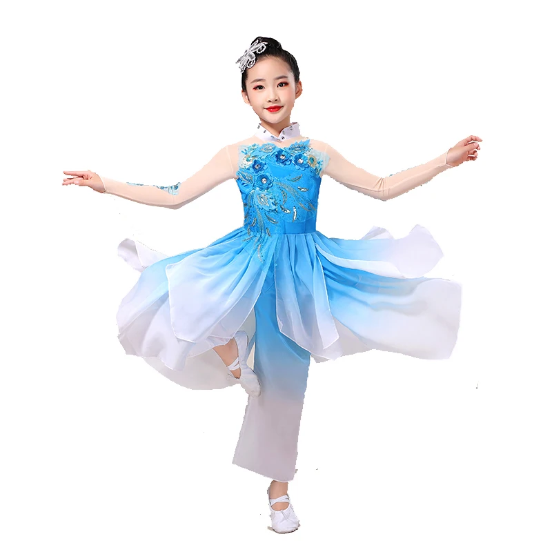 Brevclassique fleur stéréoscopique pour filles, danse folklorique chinoise Jasmine Yangko 303, danse en éventail, paillettes élégantes