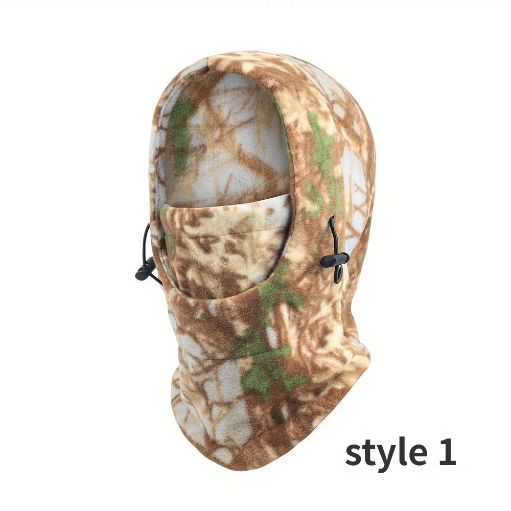 4 styles Thicken Winter Warm Fleece Camouflage Cap Trekking Riding Ski Hunting Thermal Hat Wind-proof Mask