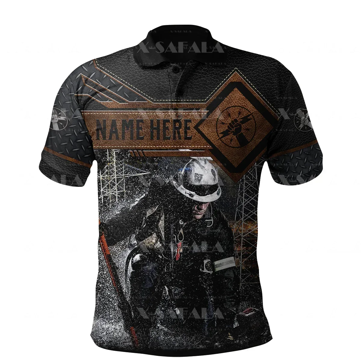 

CUSTOMIZE Electrician Lineman Cosplay 3D Print Polo Shirts Collar Men Short Sleeve StreetWear Casual Top Summer Fashion Clothing