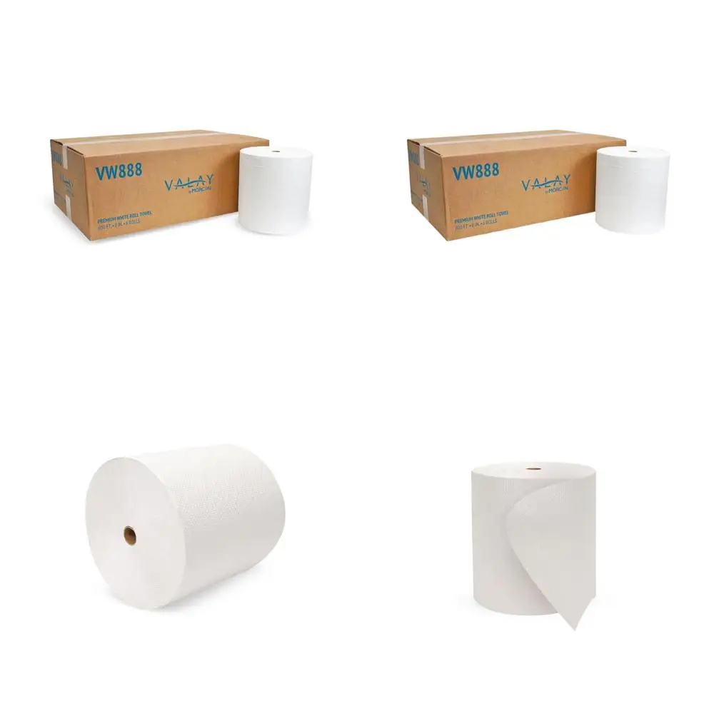 

Premium Hardwound Roll Towels, 1-Ply, 8 Inches x 800 Feet, White, 6 Rolls