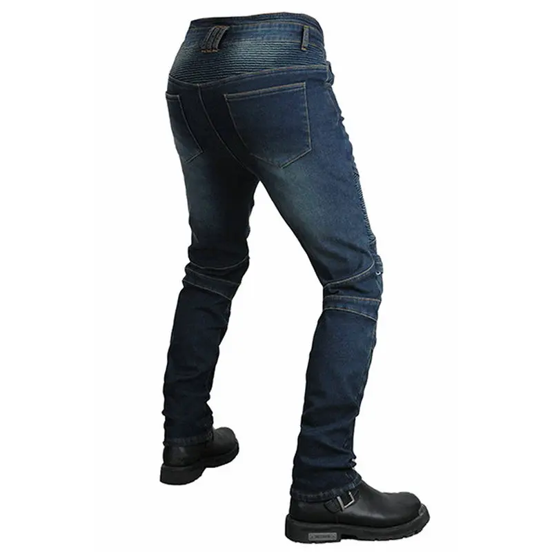 Volero Moto equitazione Jeans inverno caldo velluto Motocross protezione pantaloni antivento Moto cavaliere pantaloni Casual sporco blu