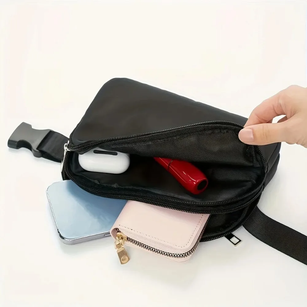 Nylon Waterproof Mobile Phone Bag Outdoor Sports Running Cell Phone Bag Versatile Chest Bag Men and Women Fashion Chest Bag