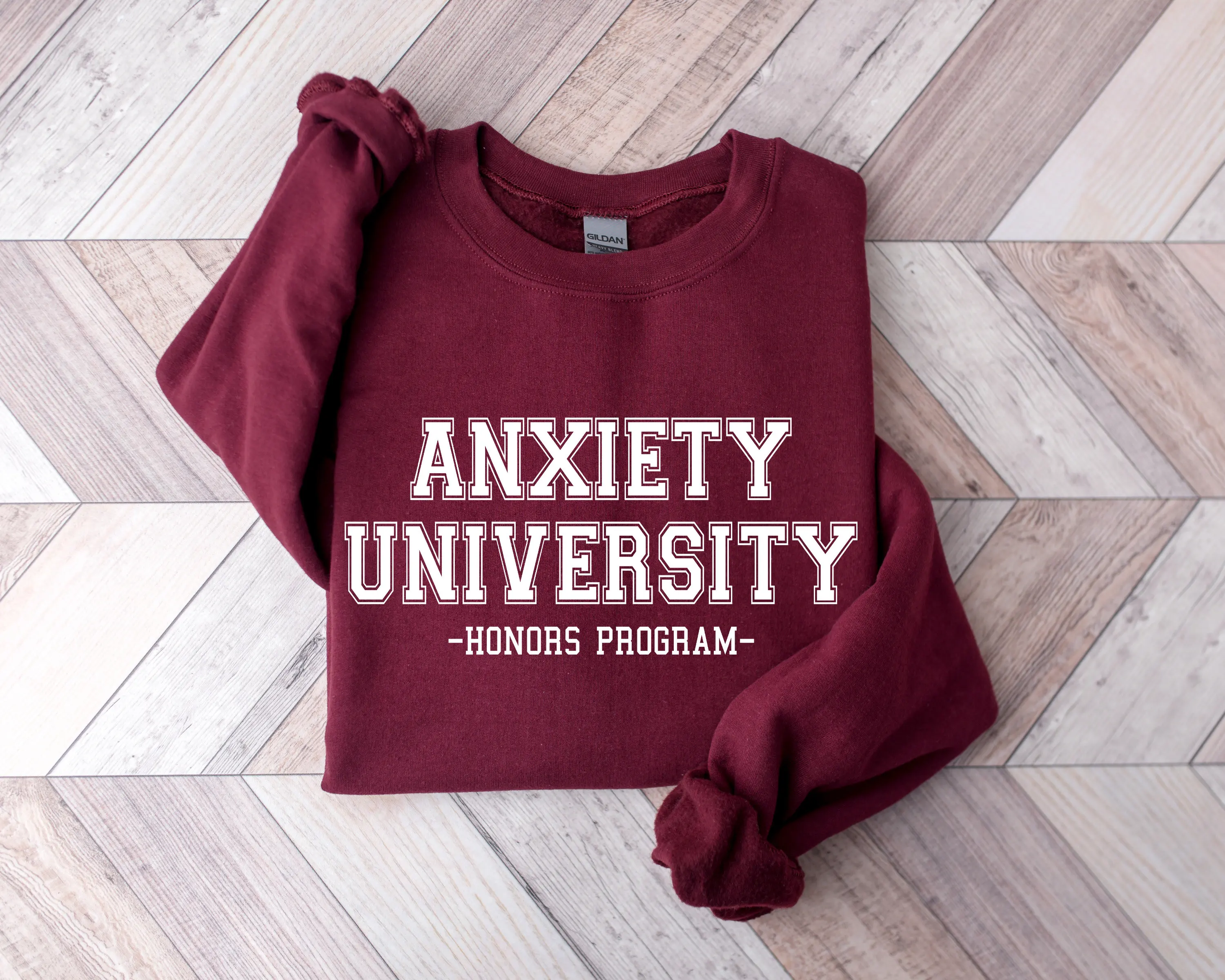 Anxiety University Honors Program Slogan Women Sweatshirt New Fashion Outdoor All Match Female Clothes Individuality Girl Tops