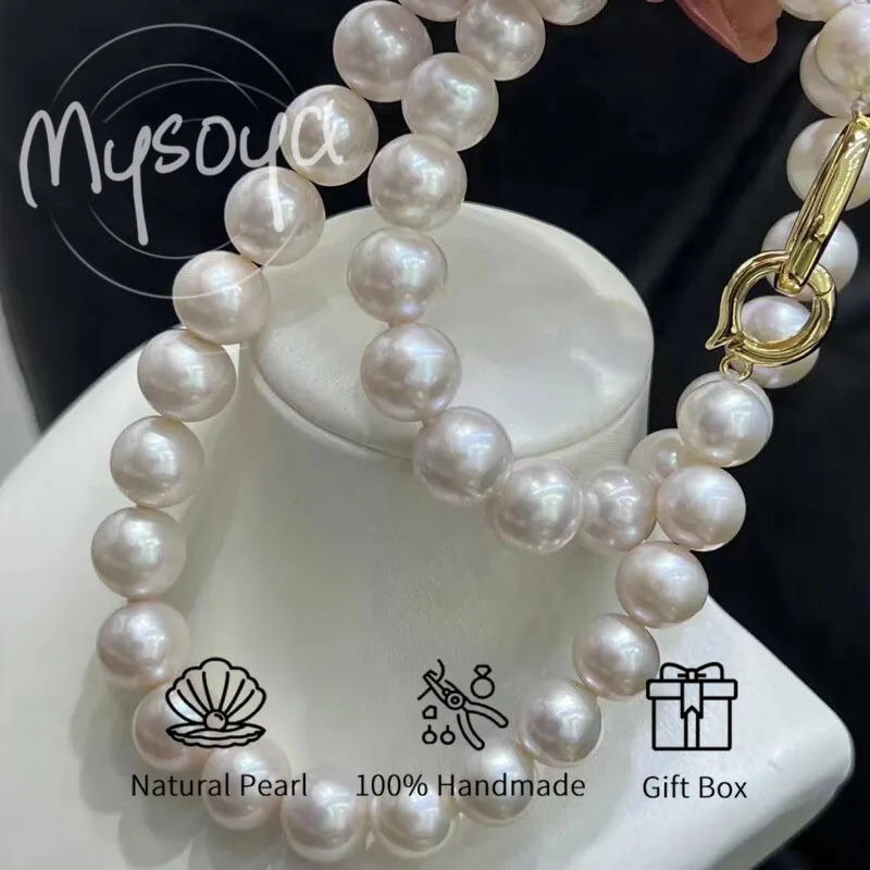 

MYSOYA белое ожерелье из пресноводного жемчуга Эдисона 9-11 мм с подарочной коробкой для нее/его дня рождения/свадьбы/Рождества/новогоднего подарка