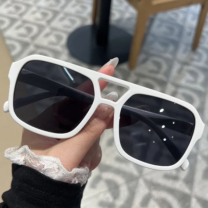 Square Big Frame Sunglasses for Men and Women Lightweight Frame Black Yellow Sun Glasses with UV Protection Glasses
