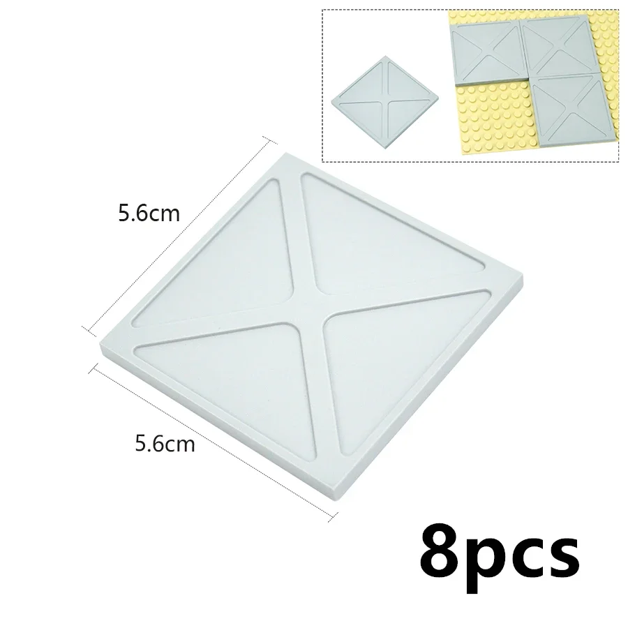 DIY Keramik fliesen Bausteine Moc glatte Figuren Ziegel 4x4 6x6 8x8 8x16 7x7 kompatibel pädagogische kreative Spielzeuge