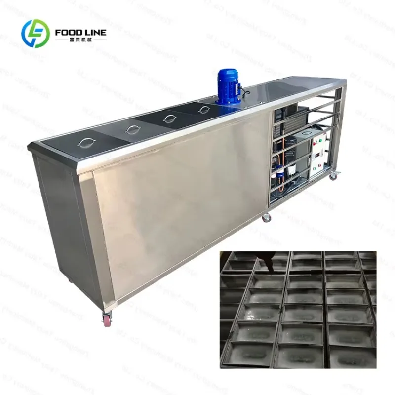 1T Industrial Block Ice Machine Direct Cooling Ice Block Maker Brine Tank Ice Block Machines 5Ton/day Customized Ice Plant