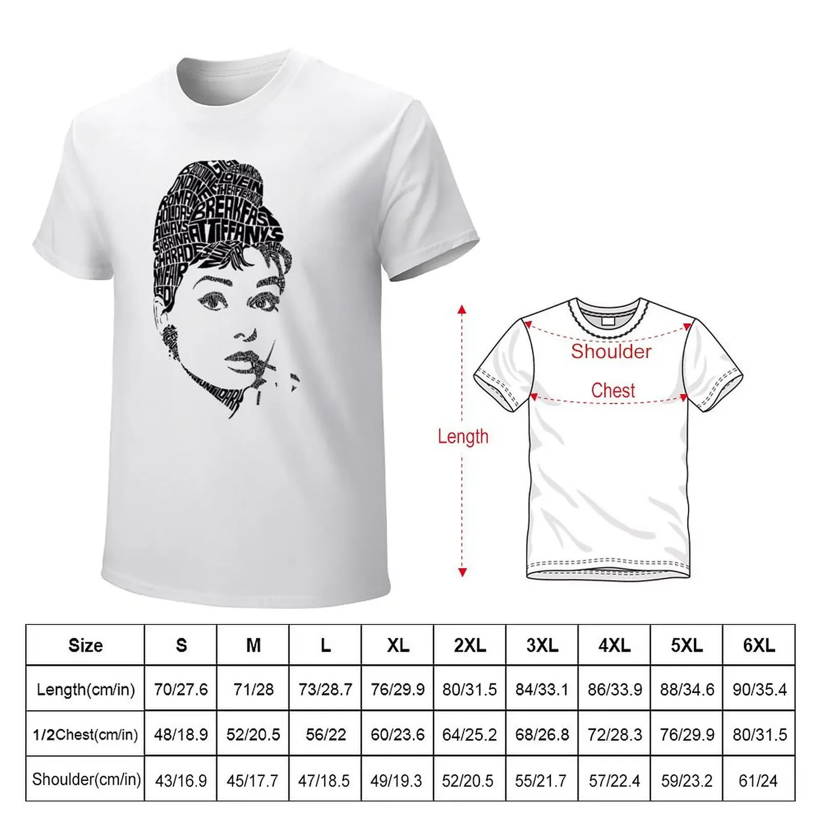 Audrey Hepburn Legacy Typography [Type A] T-Shirt korean fashion animal prinfor boys mens vintage t shirts