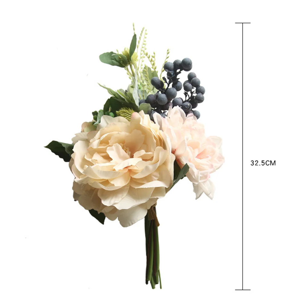 

Artificial Dahlia Flower Simulation Berries Bouquet Beautiful Home Wedding Party Decor Romantic Floral Arrangement Decoration