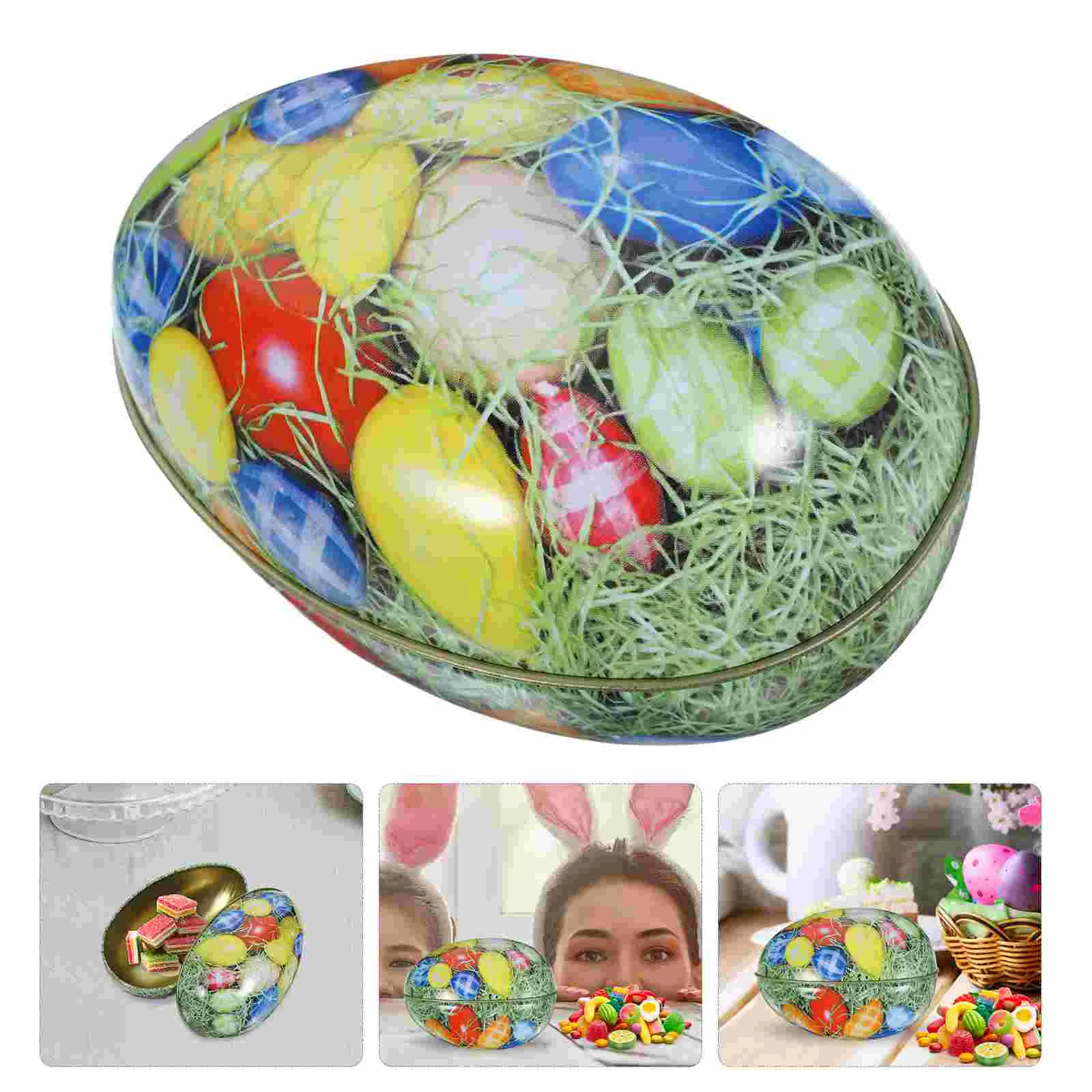 Easter Tinplate Eggs Snack Containers Cartoon Candy Holder Party Favor Boxes Iron Favors Gift