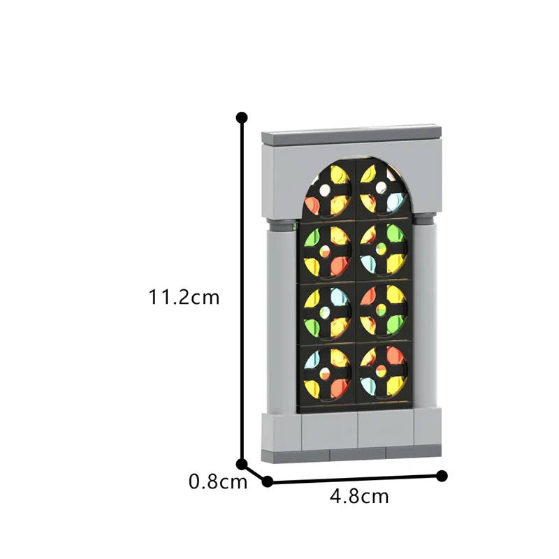 44 pçs MOC-152150 blocos de construção de janela de vidro manchado criativo igreja pintado diy decoração montado tijolos brinquedos presente do miúdo