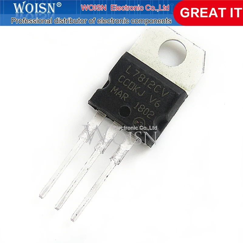 5pcs/lot L7812CV TO-220 L7812 LM7812 7812 Positive-Voltage Regulators In Stock