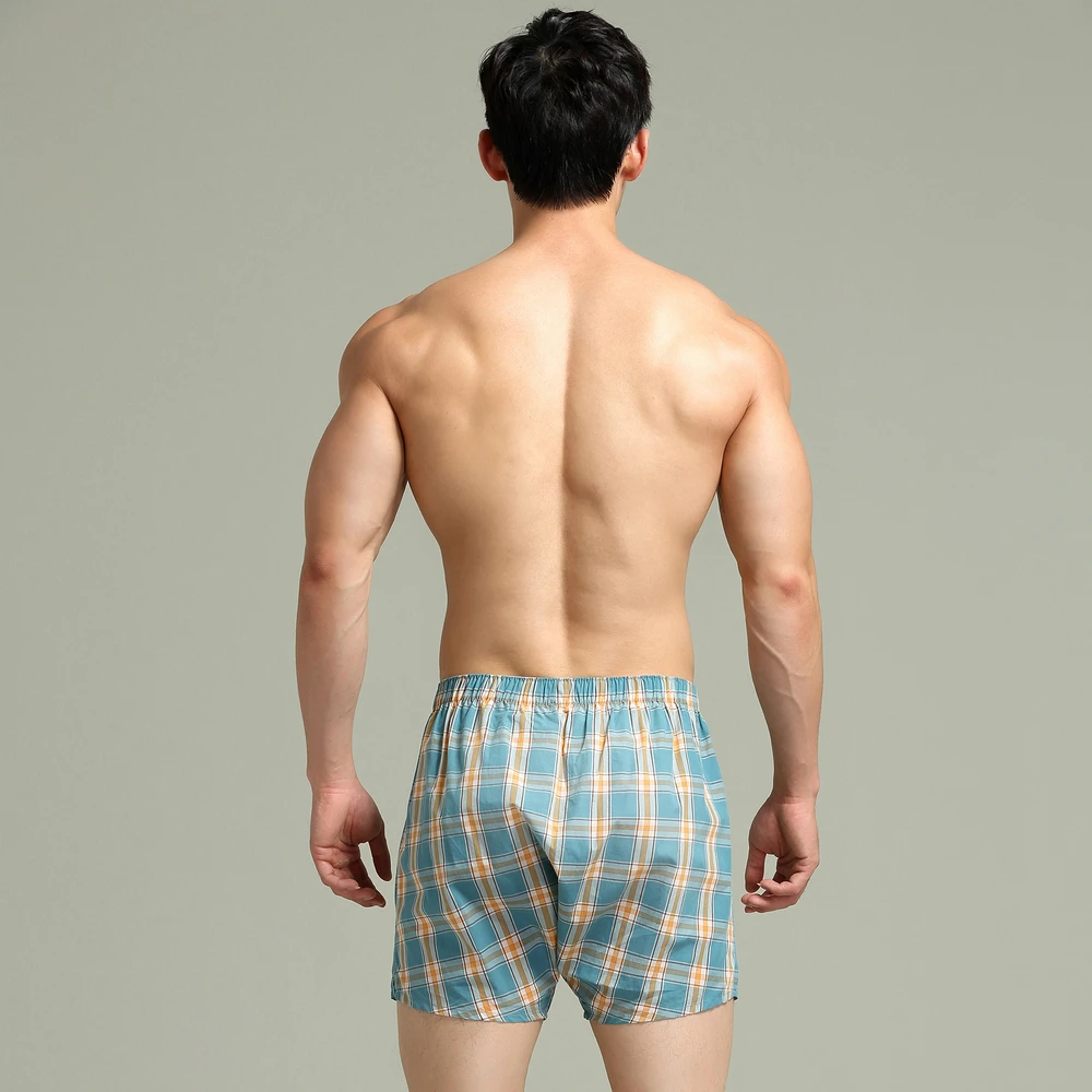 Nova marca seobean algodão curto cortos hombres calções de pijama dos homens agasalho xadrez u saco calções casuais calções de pijama