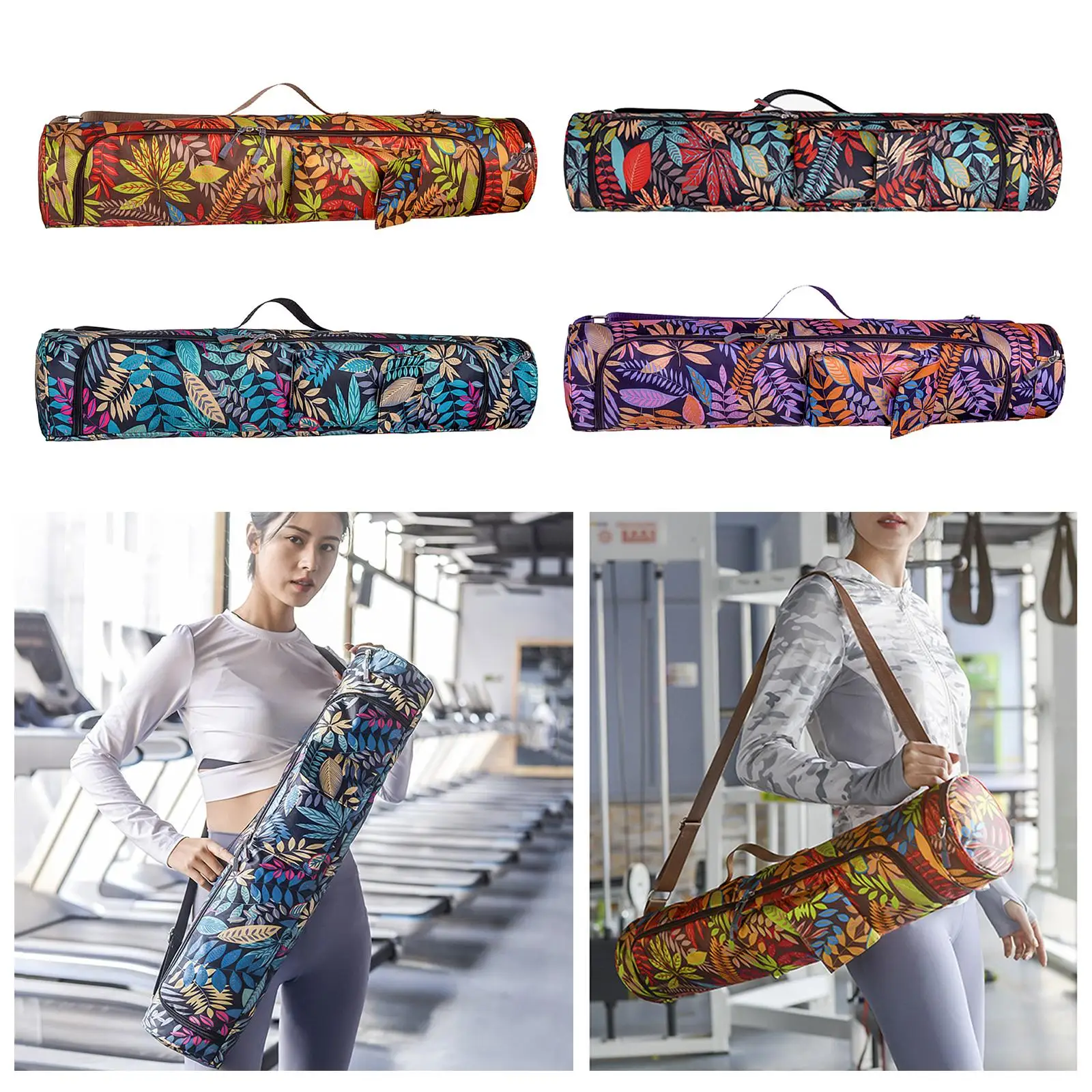 

Oxford Yoga Mat Bag w/ Storage Pockets Gym Bags Backpack Carry Exercise Bag Large Lightweight for Women Men