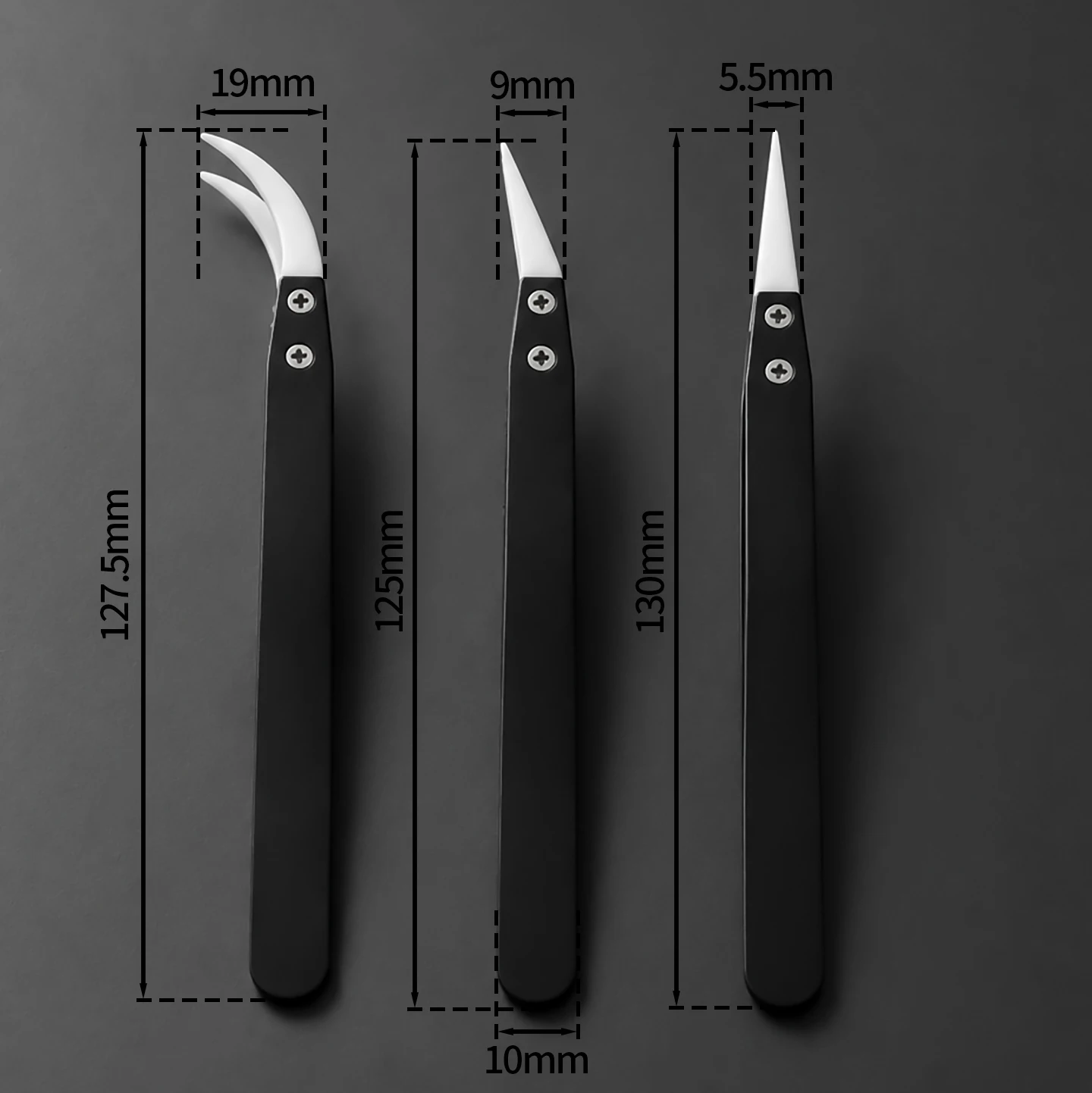 1pc Ceramic Tip Stainless Steel Tweezers Heat Resistant Acid Resistant Tweezer for Jewelry Tools