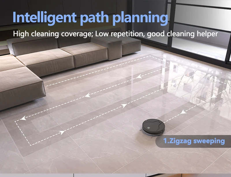 Self-Rechargeable Electric Features 3500pa Household Use Water Tank Automatic Sweeping Smart Robot Vacuum Cleaner
