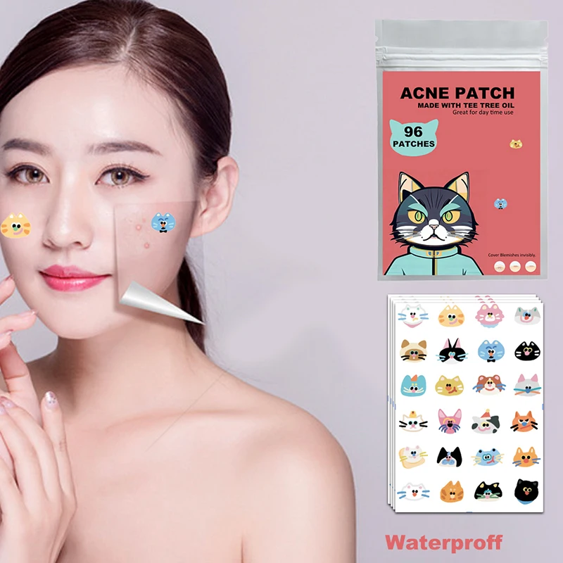 96pc Cat Repair Acne Patch Facial Skin Care Fade Blemishes Pimple Marks Closed Acne