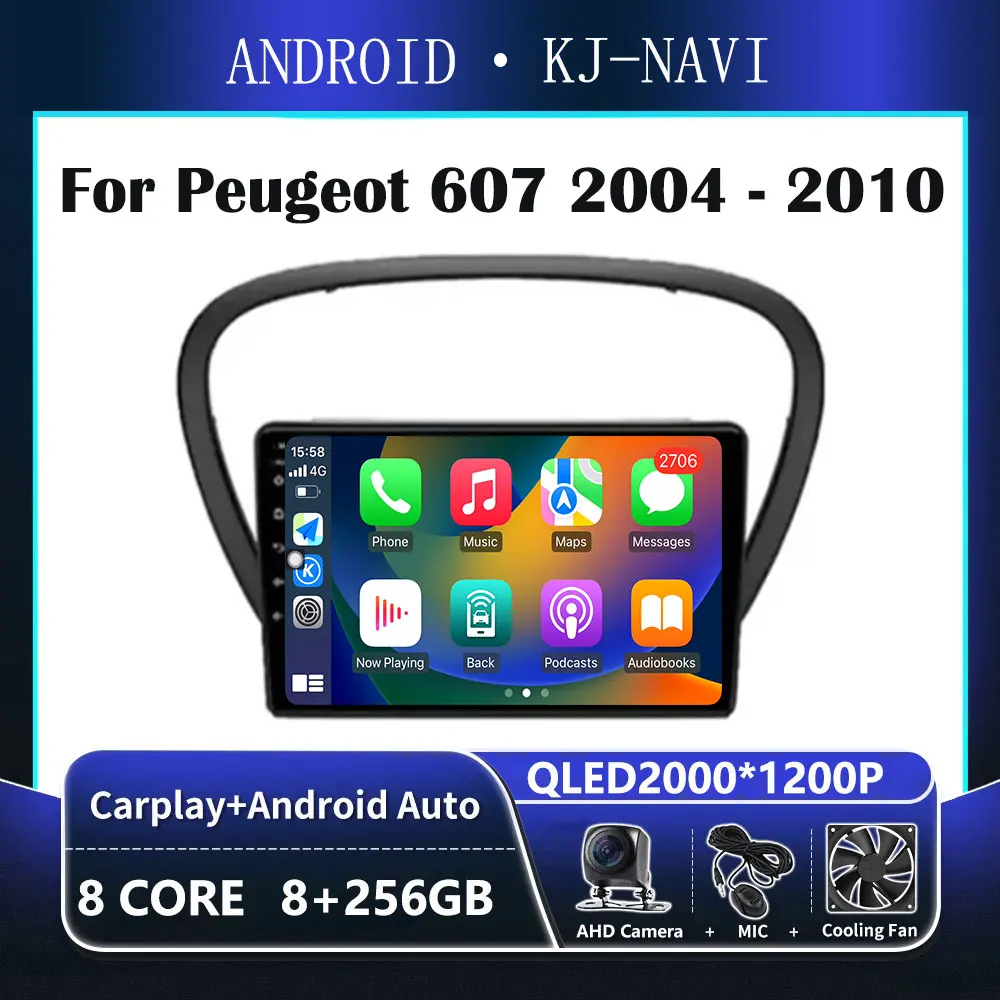 

Android 14 Carplay For Peugeot 607 2004-2010 Audio Stereo Car Radio Multimedia Player GPS Navigation WIFI 2 din WIFI DSP